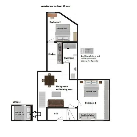 Apartman Stylish 2 Bedroom Morsztynowska Street